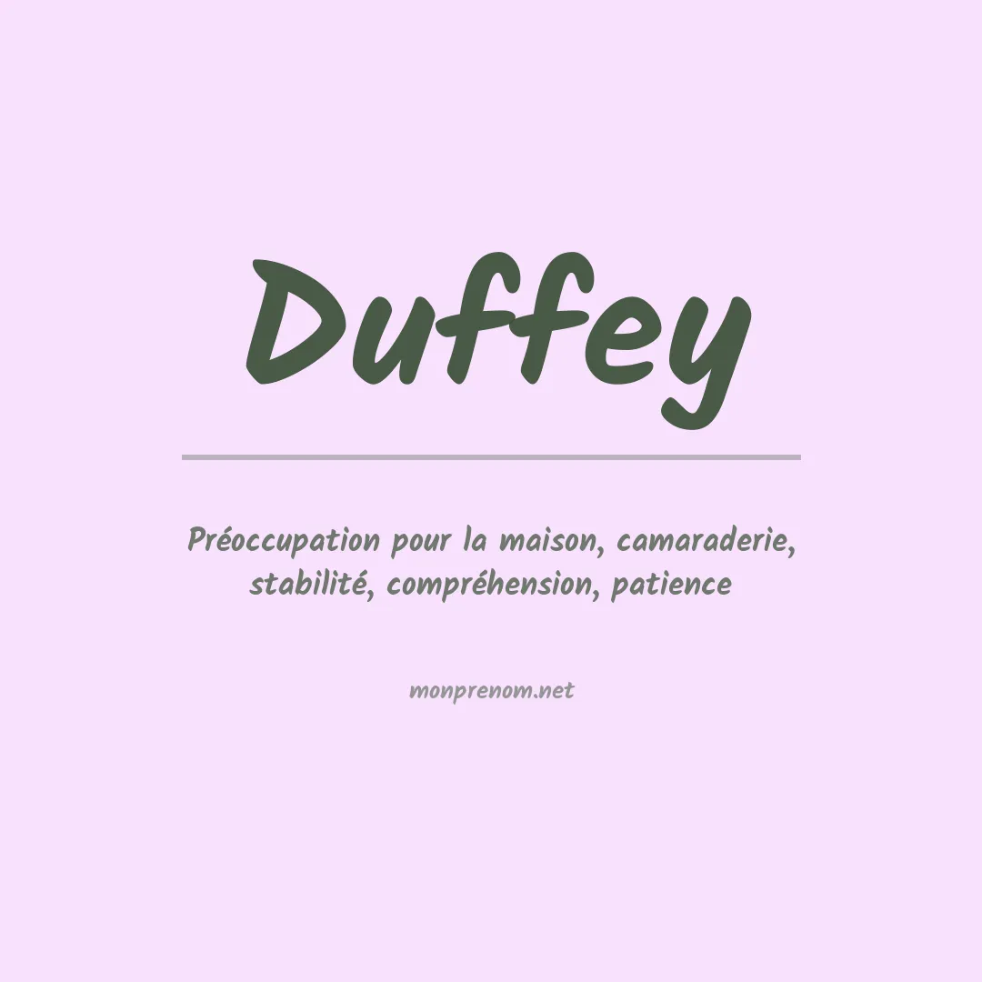Signification du prénom Duffey