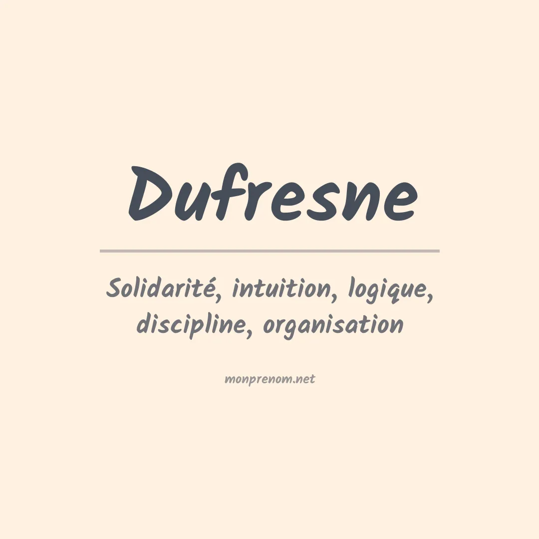 Prénom Dufresne