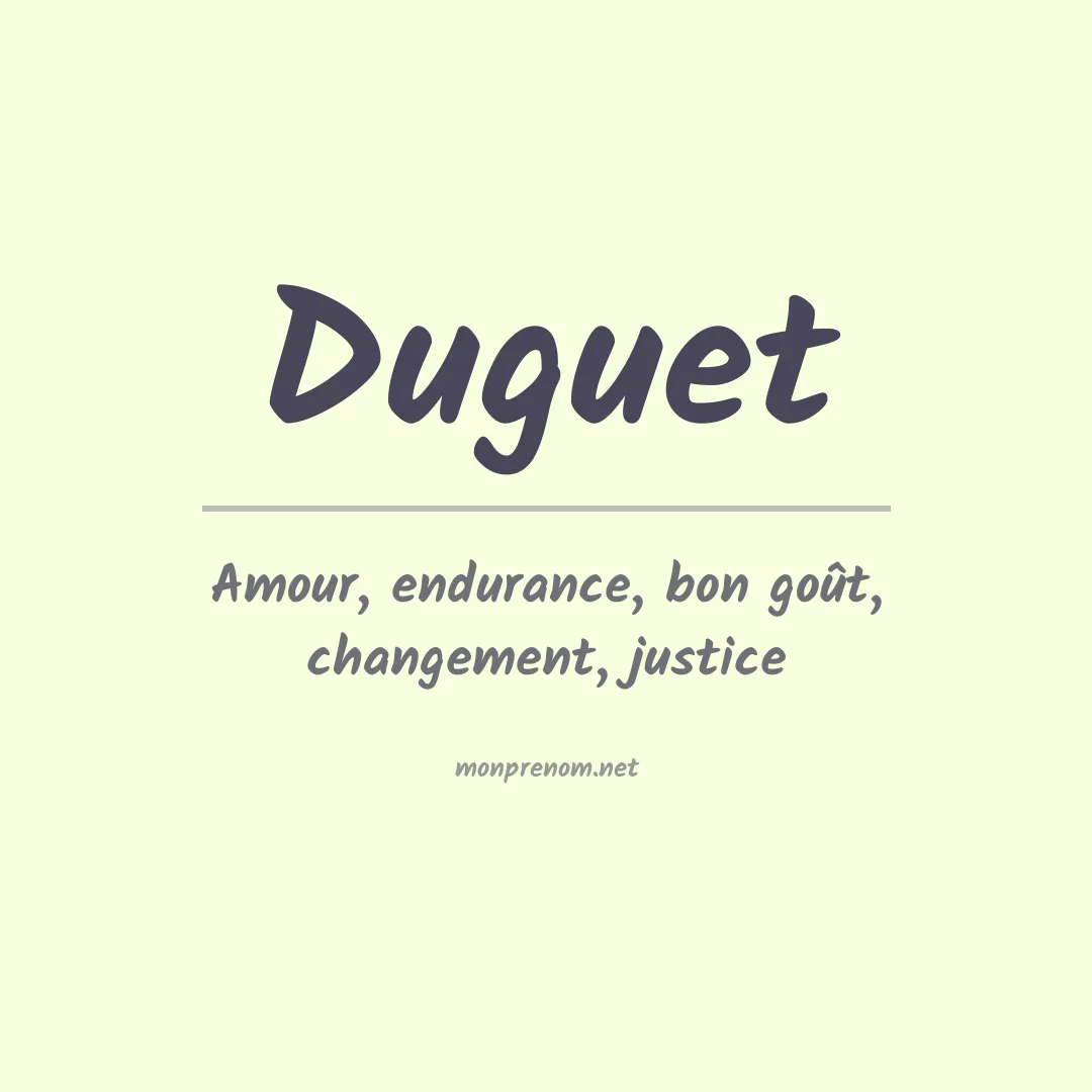 Signification du prénom Duguet