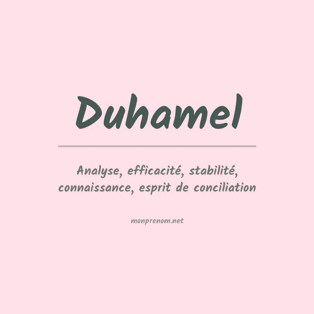 Prénom Duhamel