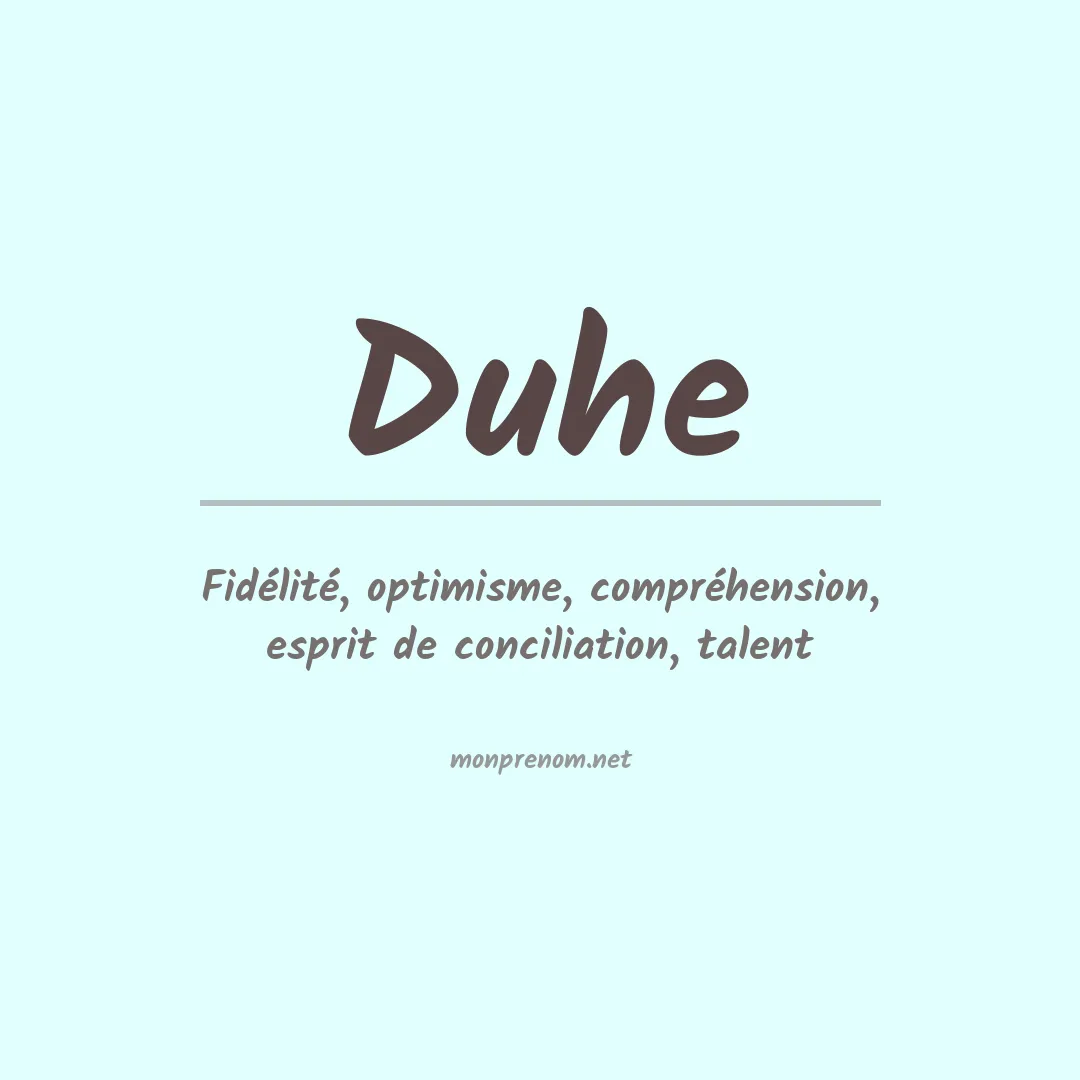 Prénom Duhe