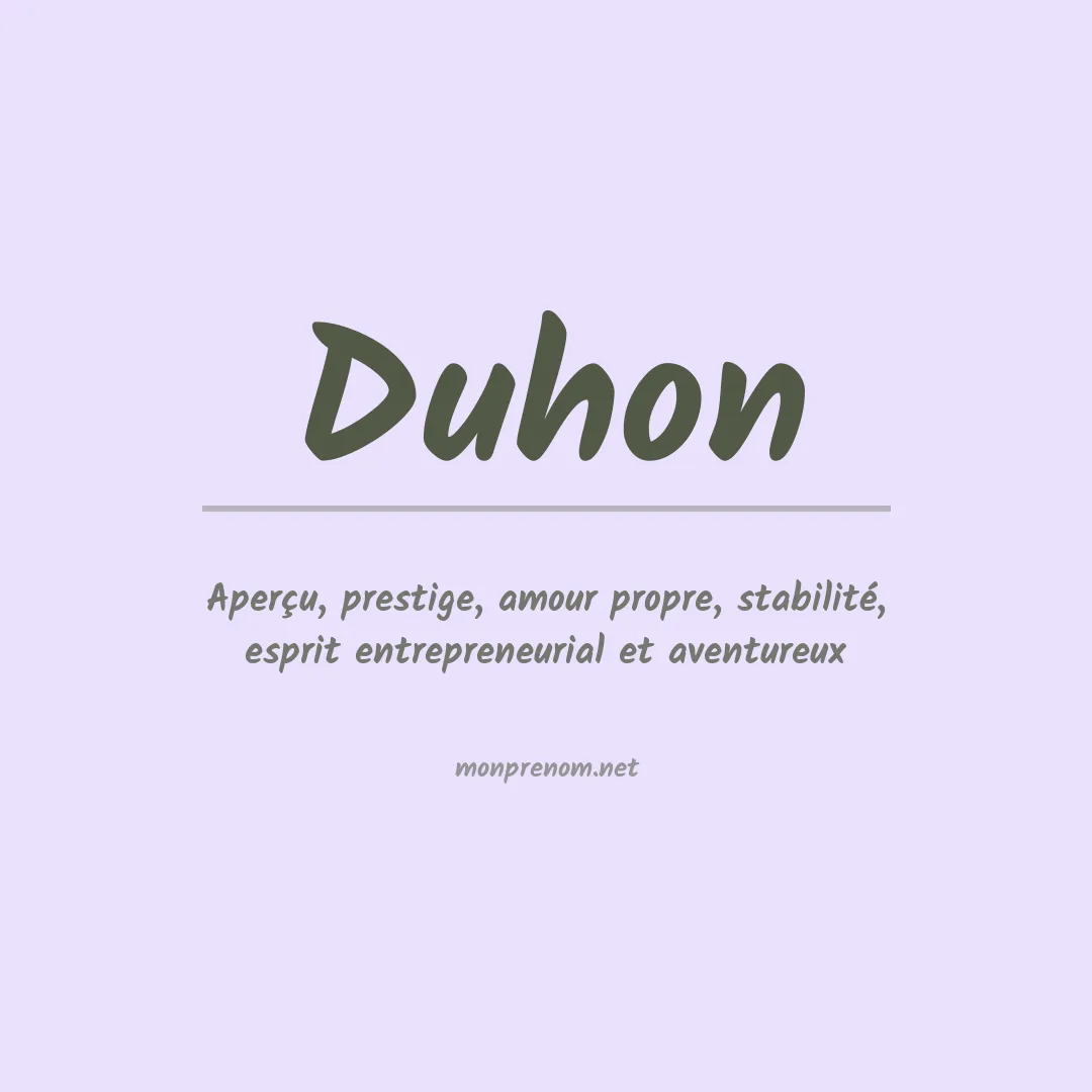 Prénom Duhon