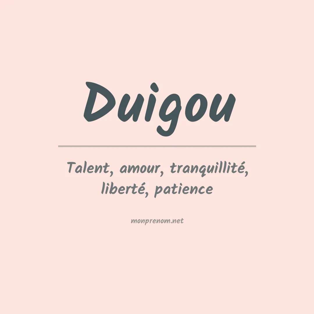 Signification du prénom Duigou
