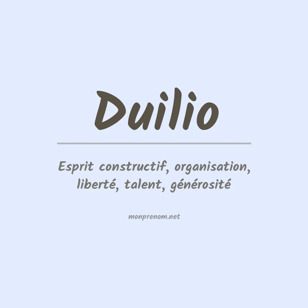 Signification du prénom Duilio