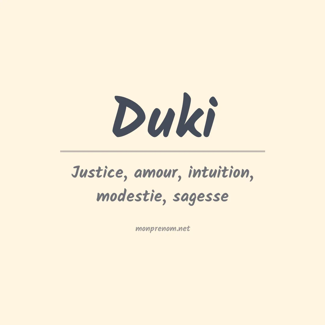Signification du prénom Duki
