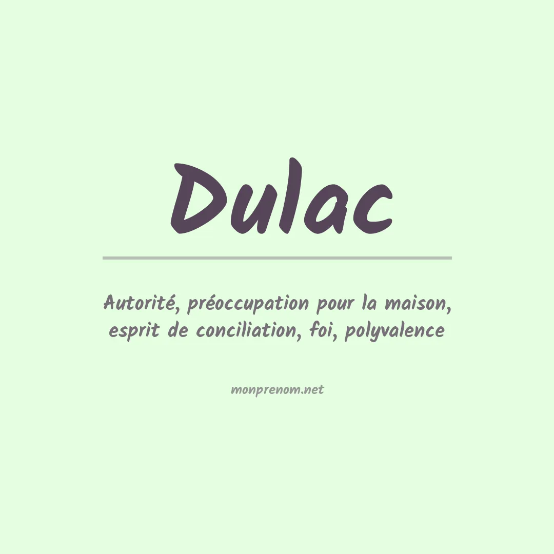 Prénom Dulac