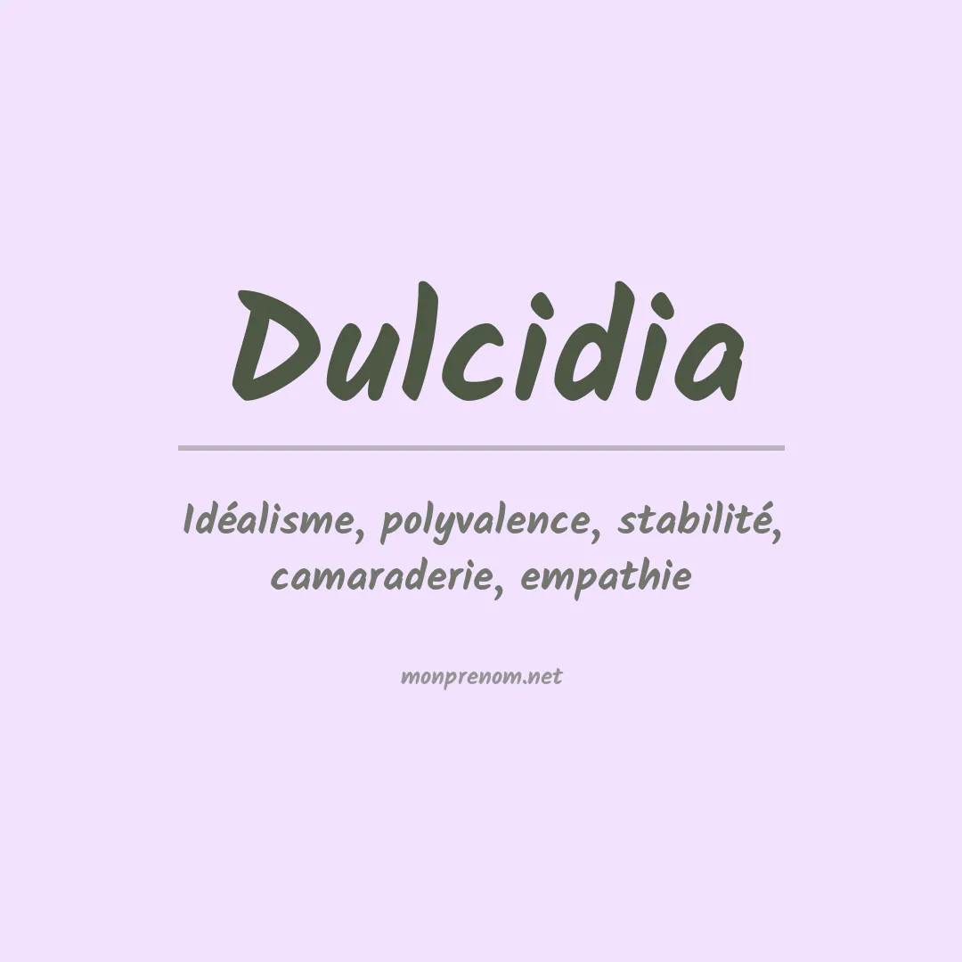 Prénom Dulcidia