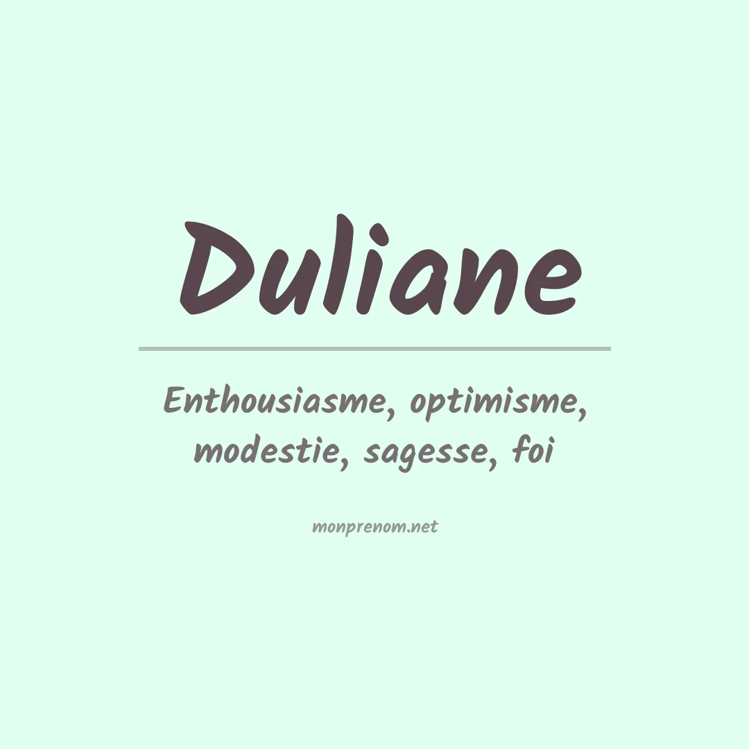 Prénom Duliane
