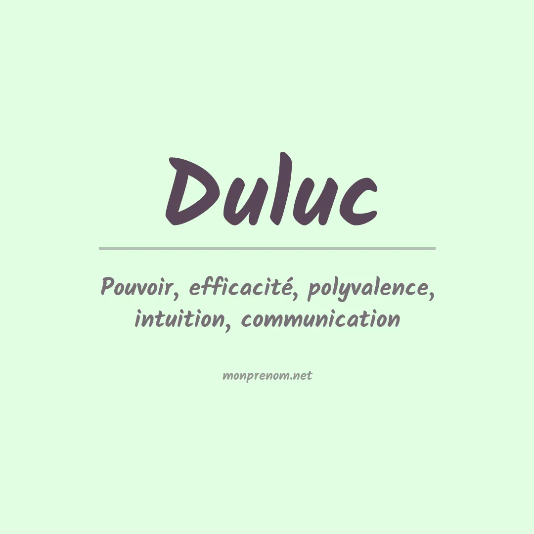 Signification du prénom Duluc