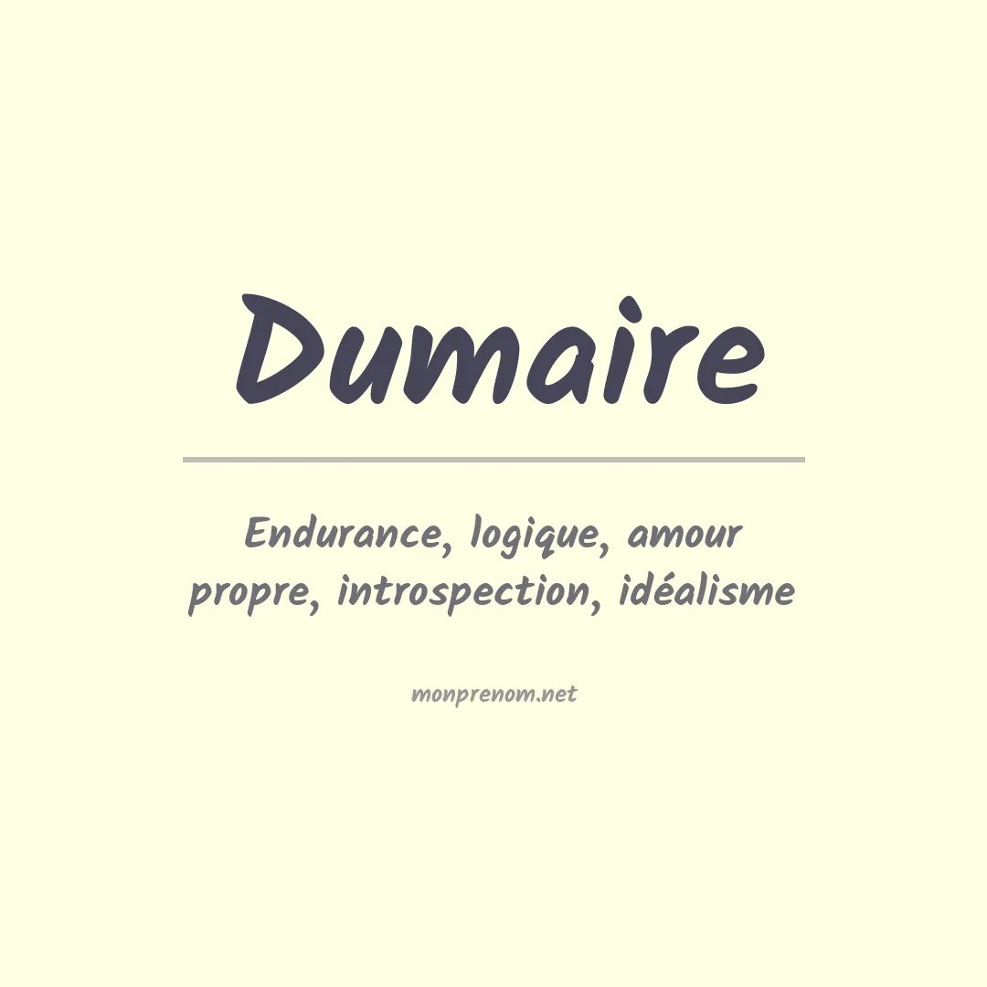 Signification du prénom Dumaire
