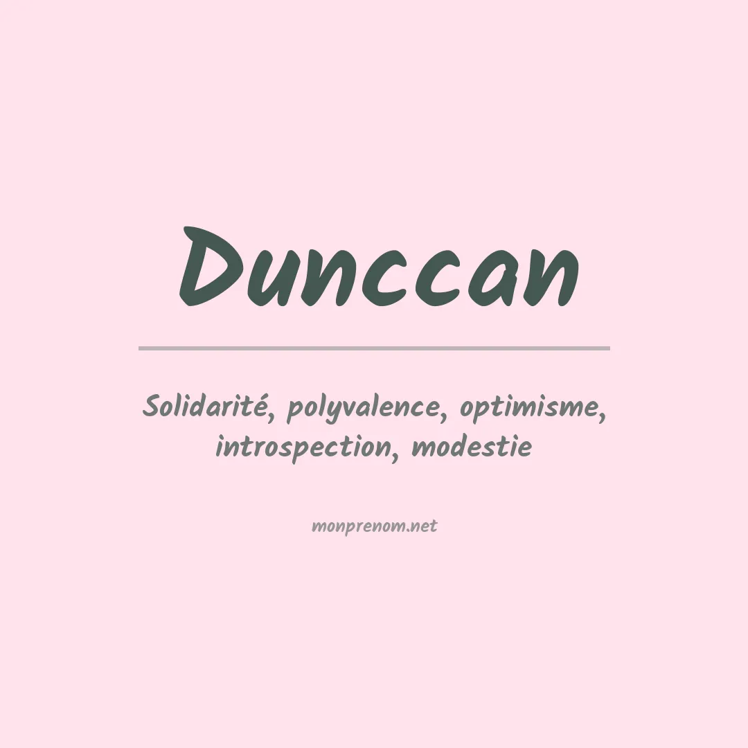 Signification du prénom Dunccan