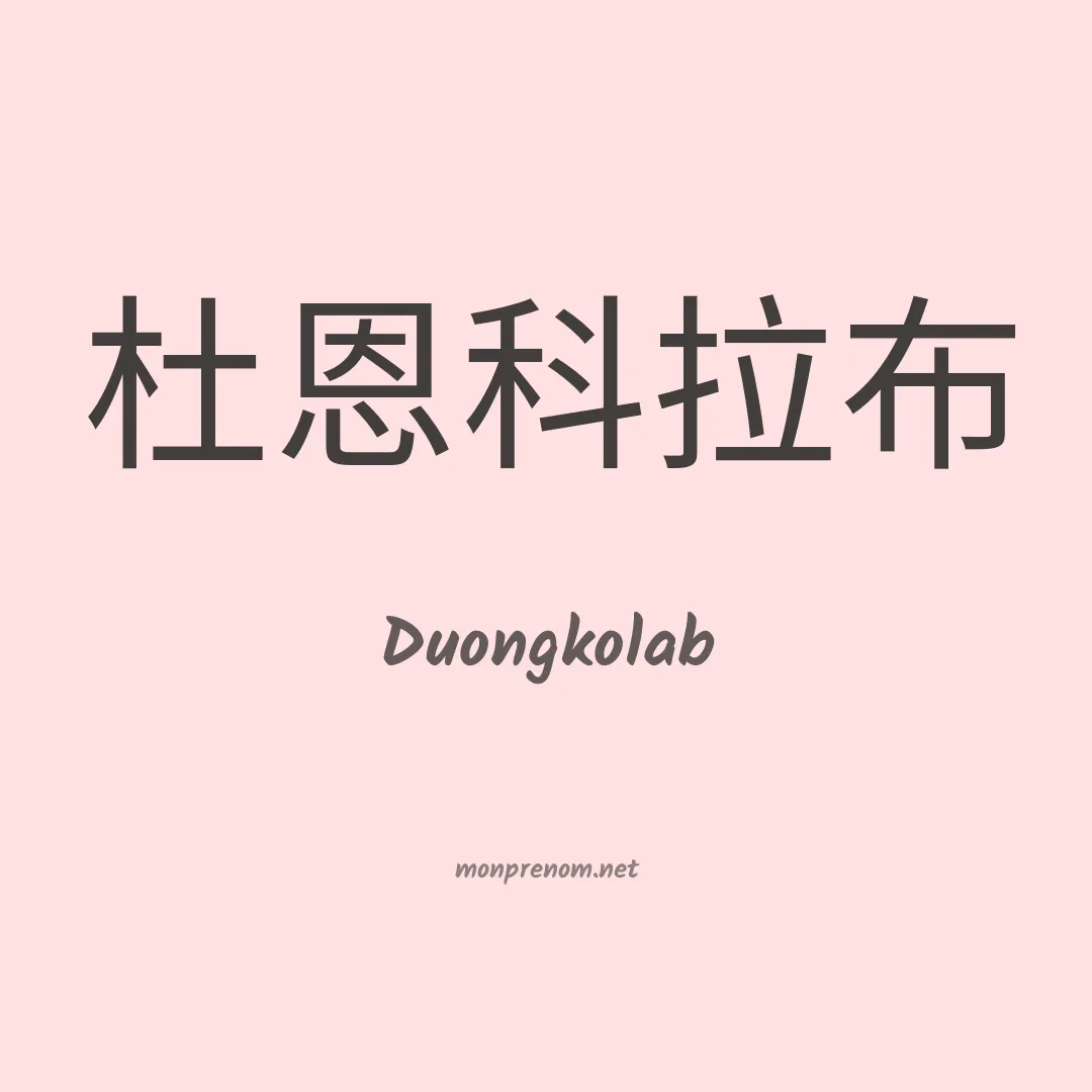 Duongkolab en chinois