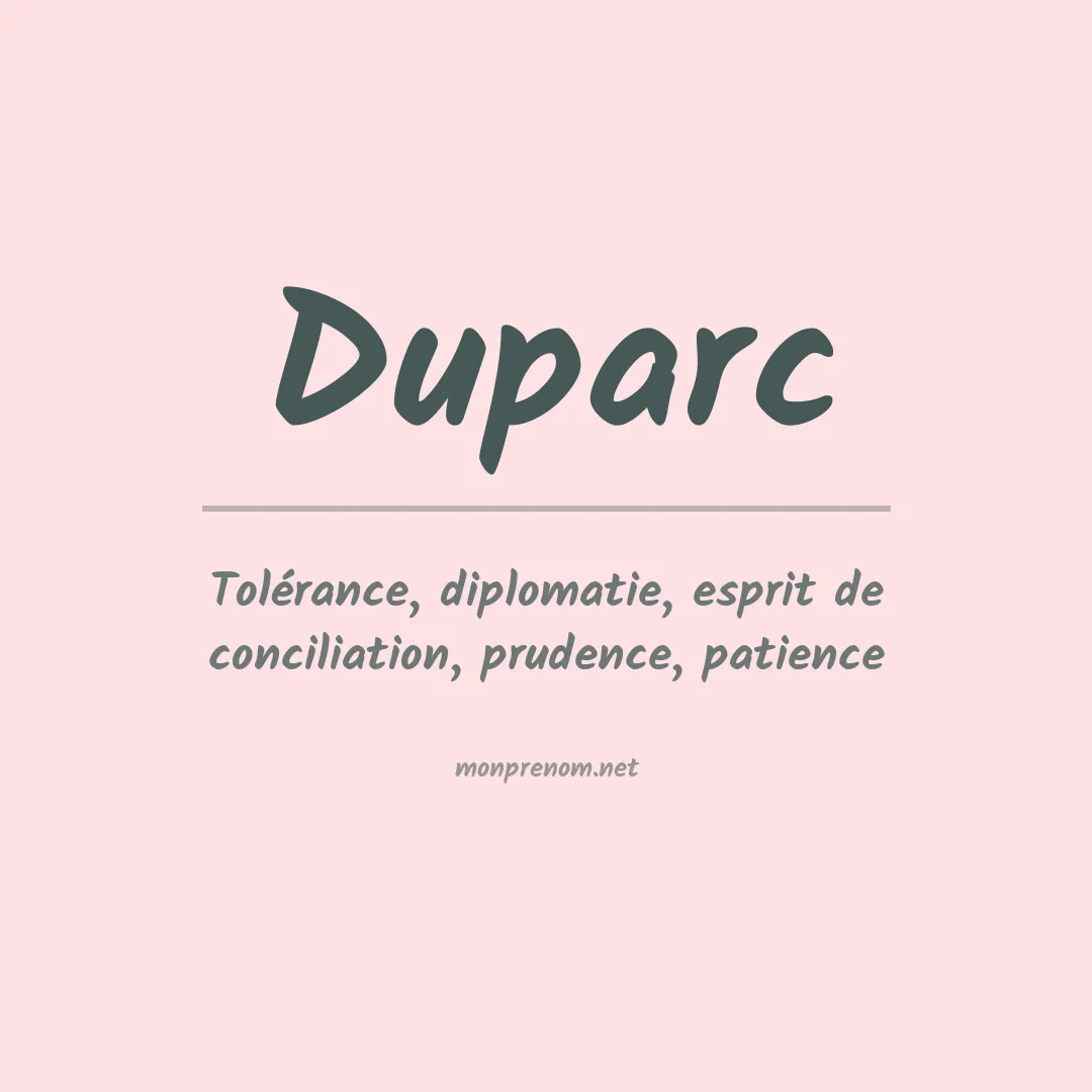 Signification du prénom Duparc