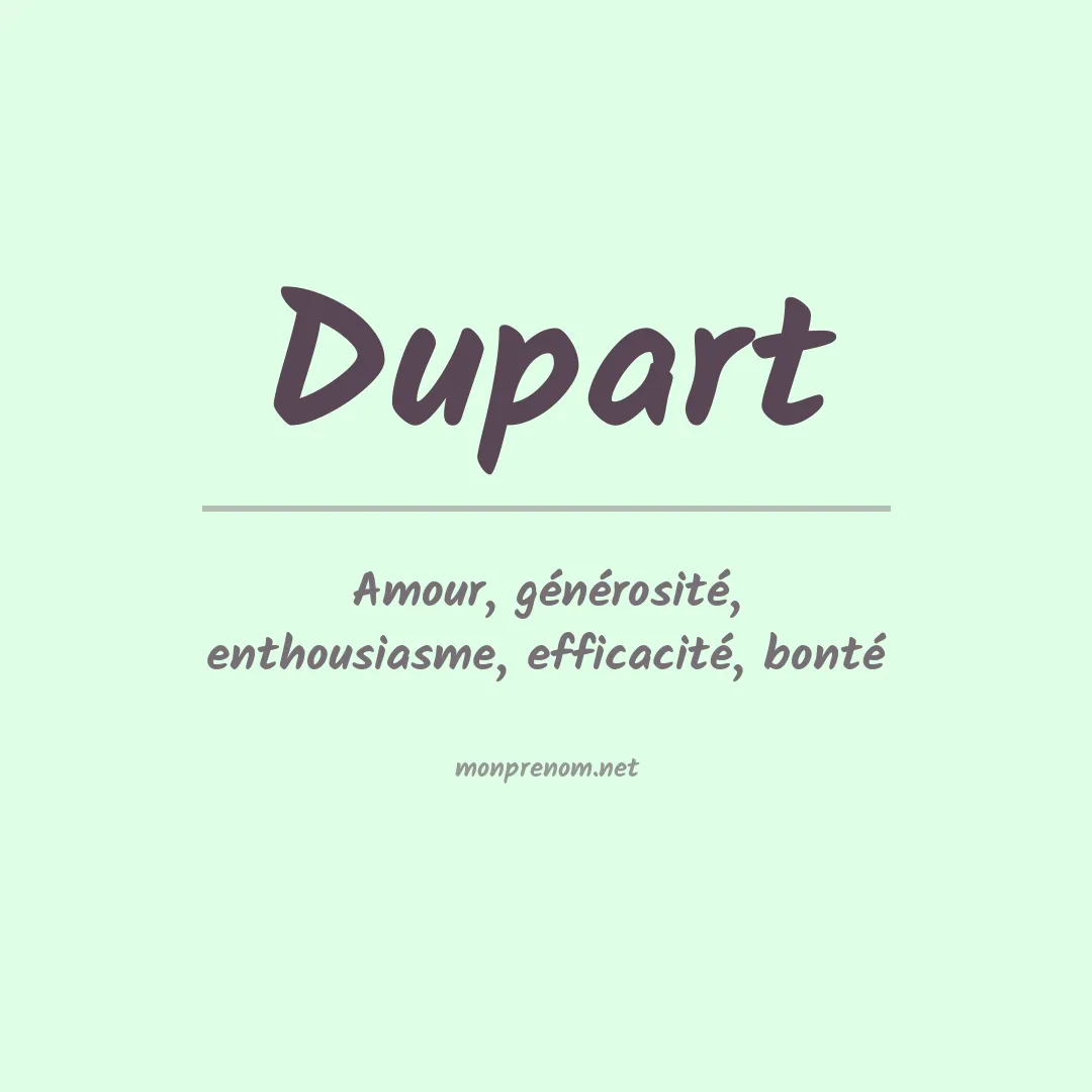 Signification du prénom Dupart