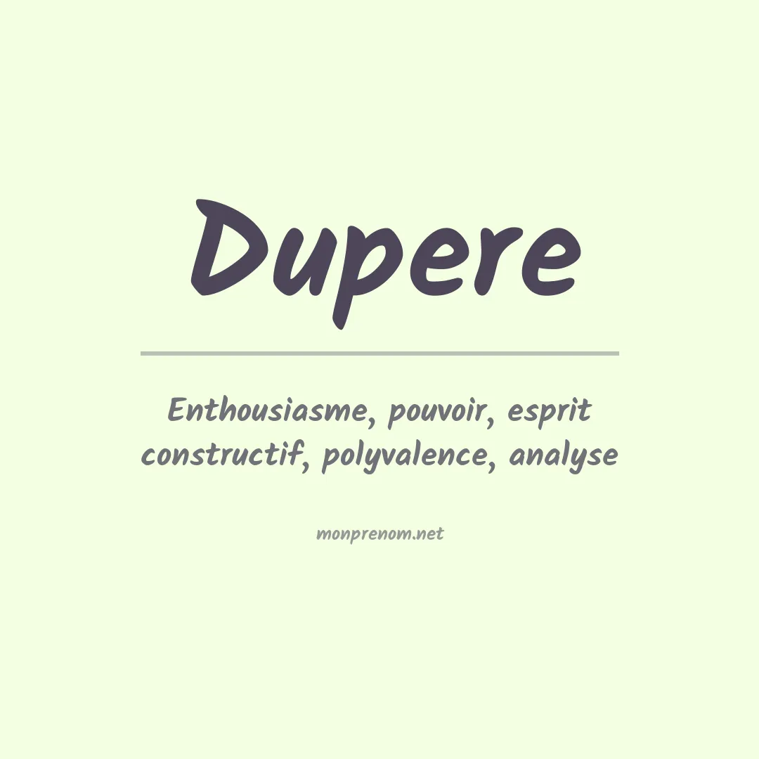 Prénom Dupere
