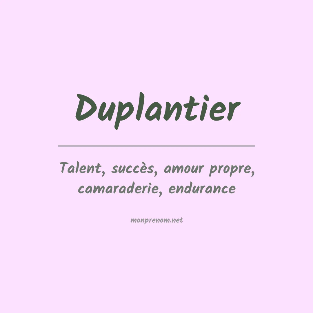 Prénom Duplantier