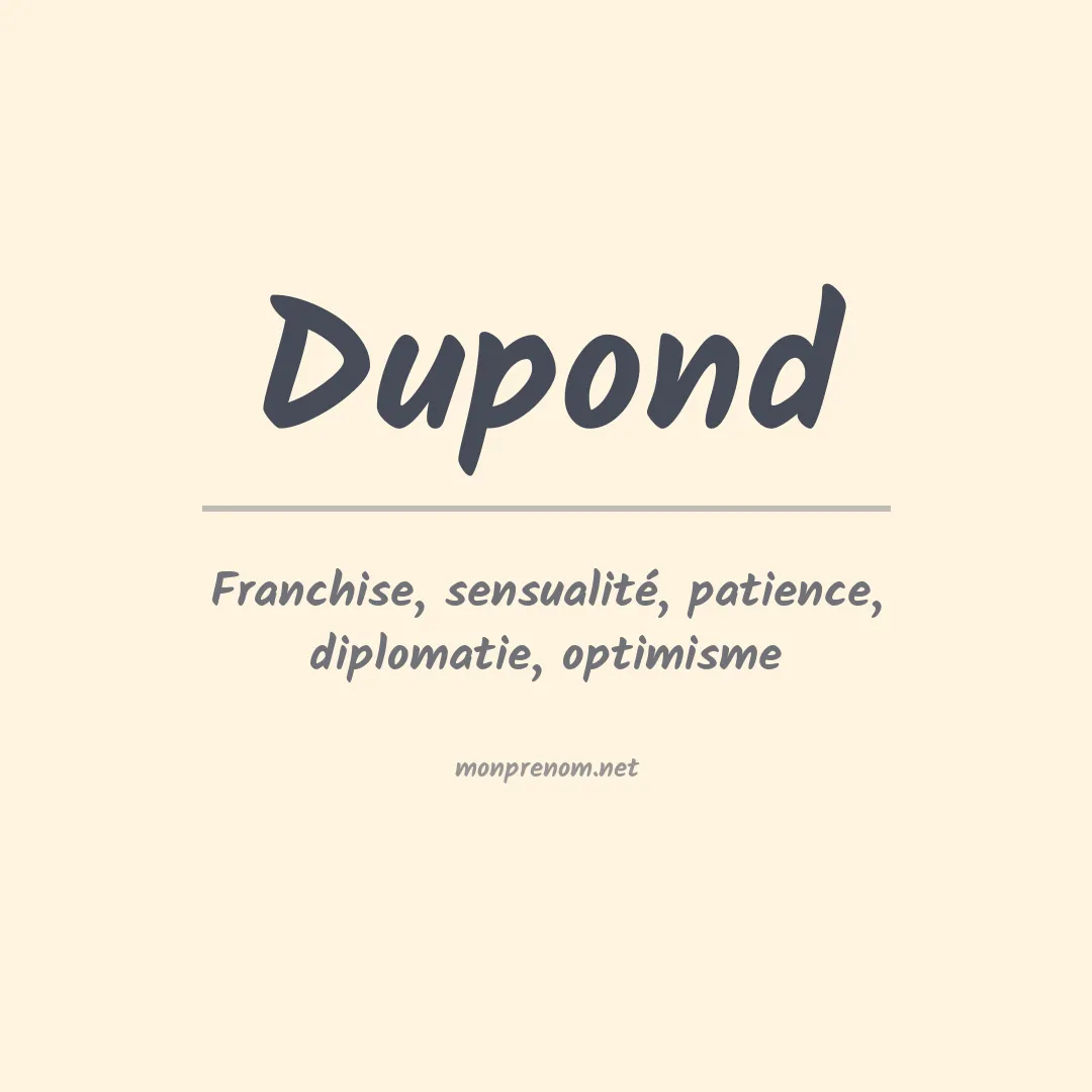 Signification du prénom Dupond