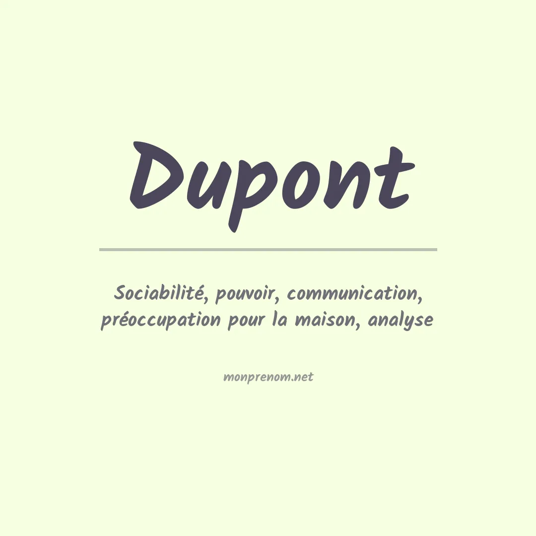 Prénom Dupont