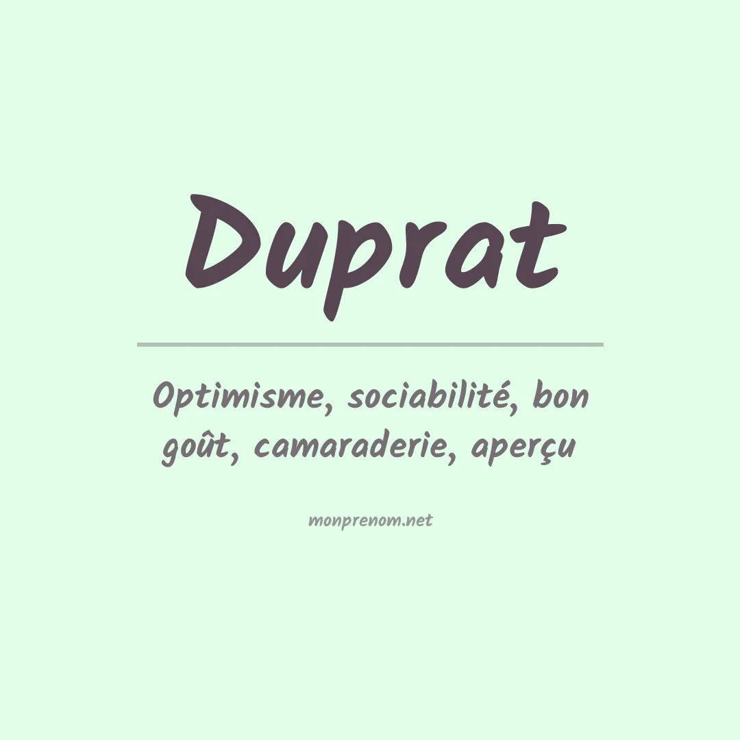 Signification du prénom Duprat