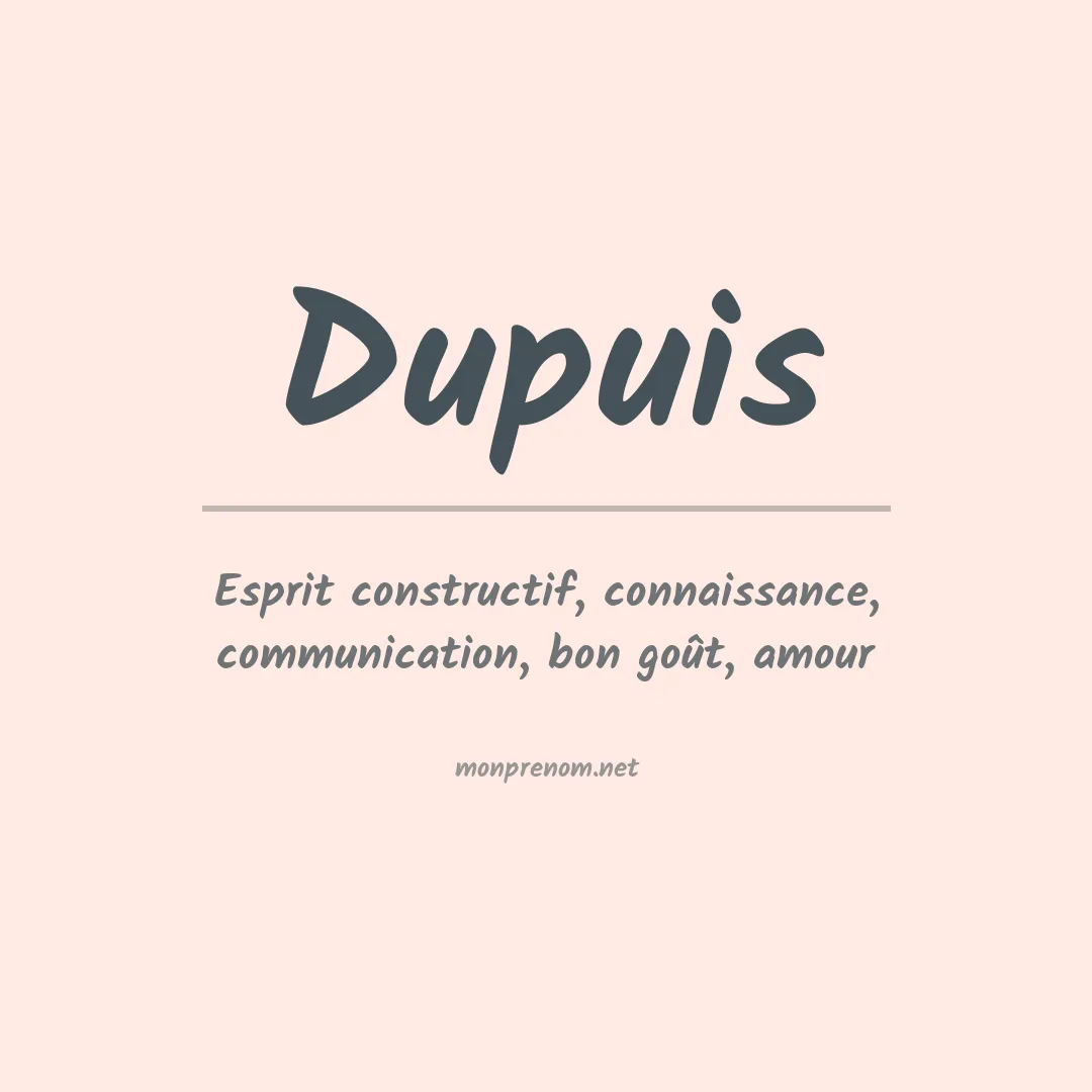 Prénom Dupuis
