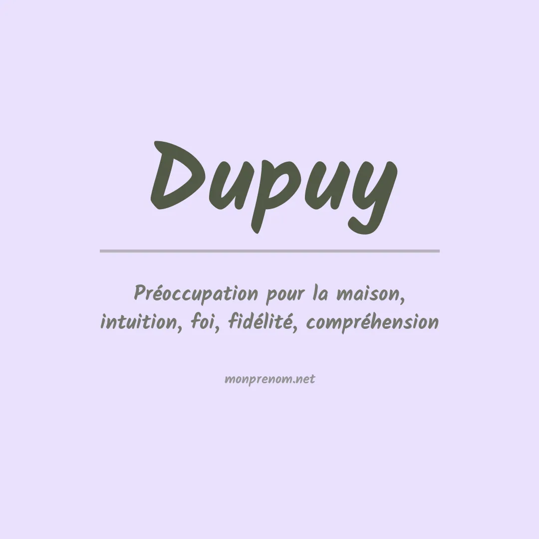 Prénom Dupuy