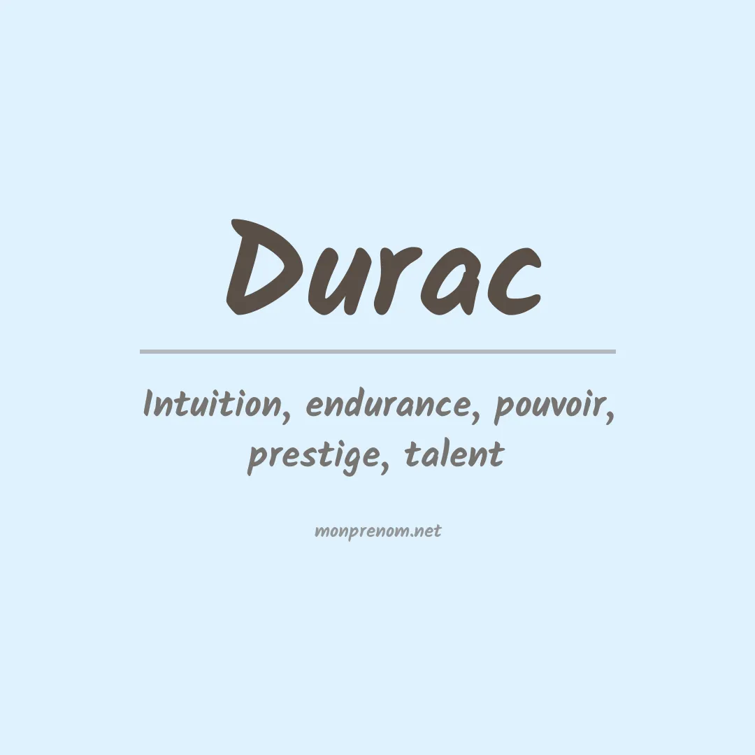 Signification du prénom Durac