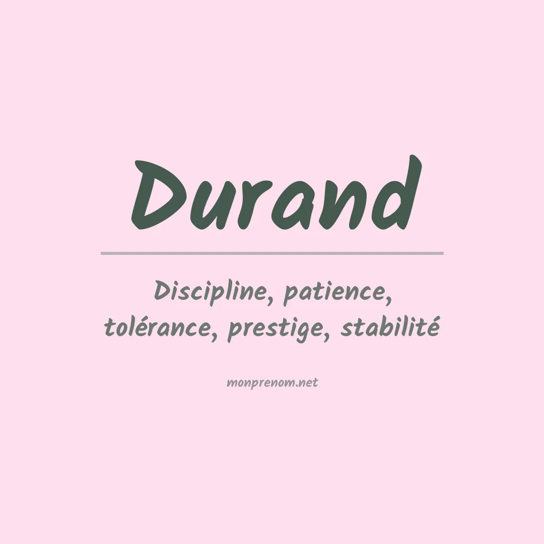 Prénom Durand