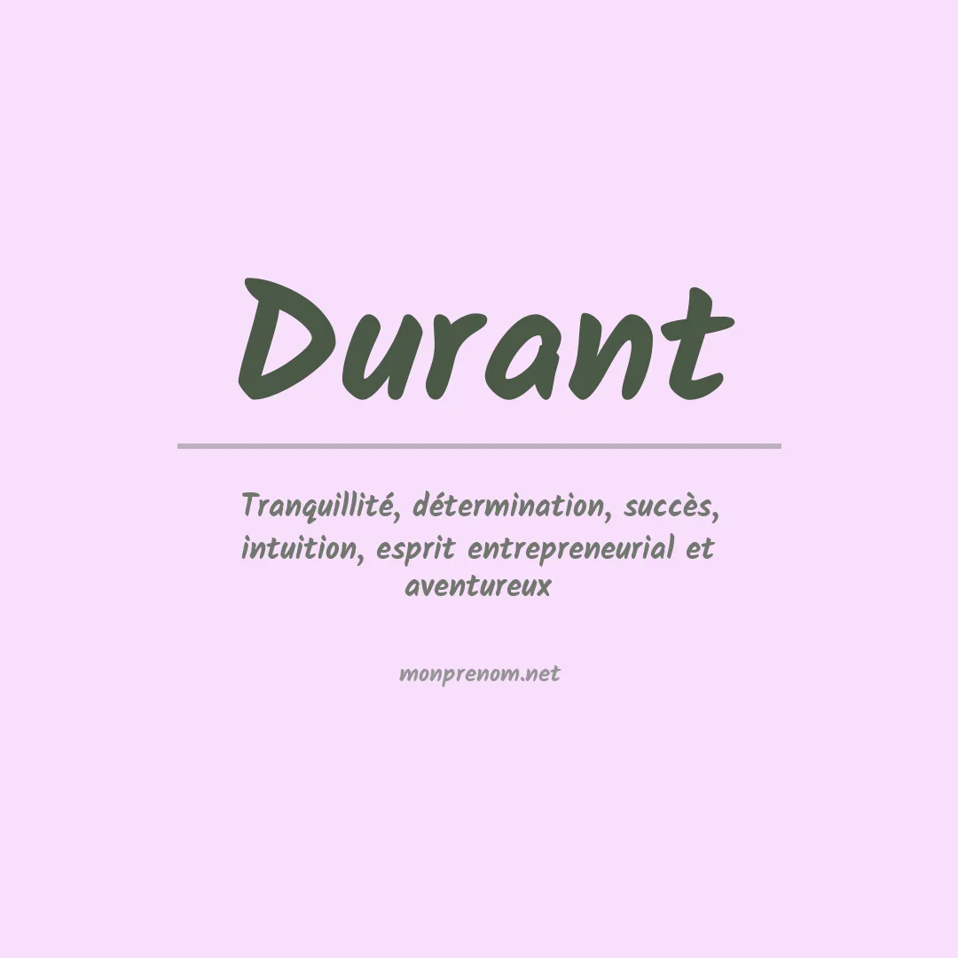 Prénom Durant