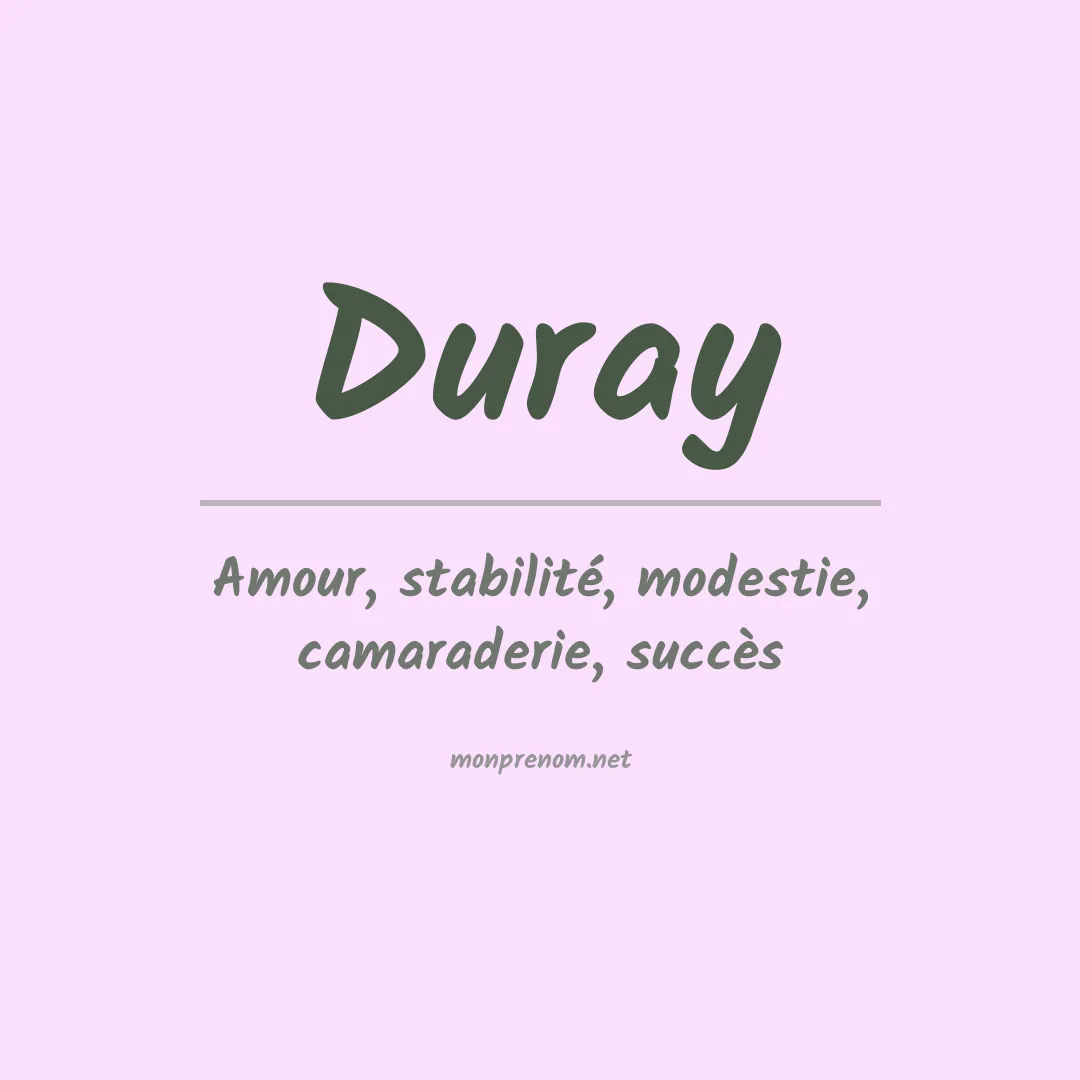 Prénom Duray