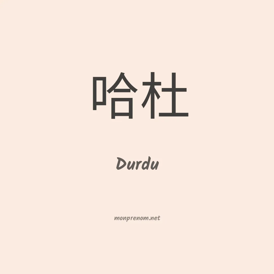 Durdu en chinois