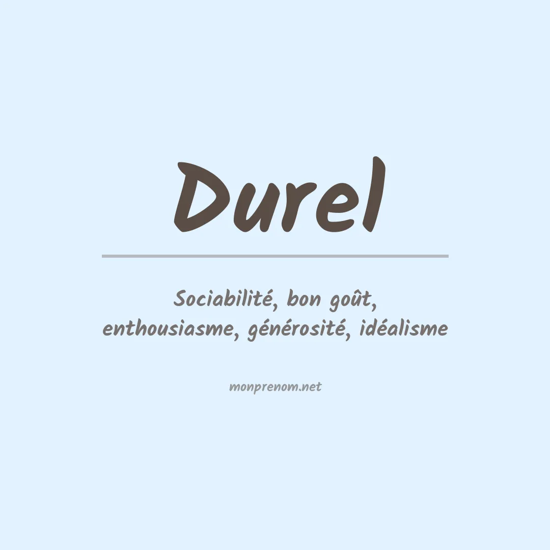 Prénom Durel