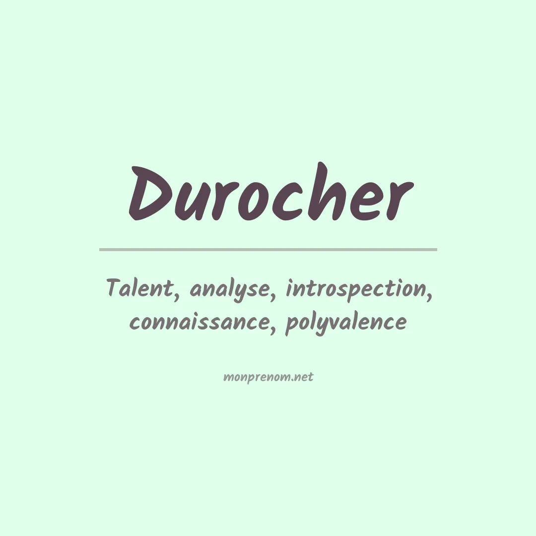 Prénom Durocher