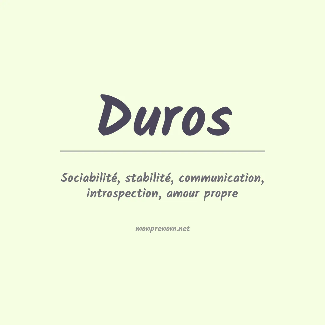 Signification du prénom Duros