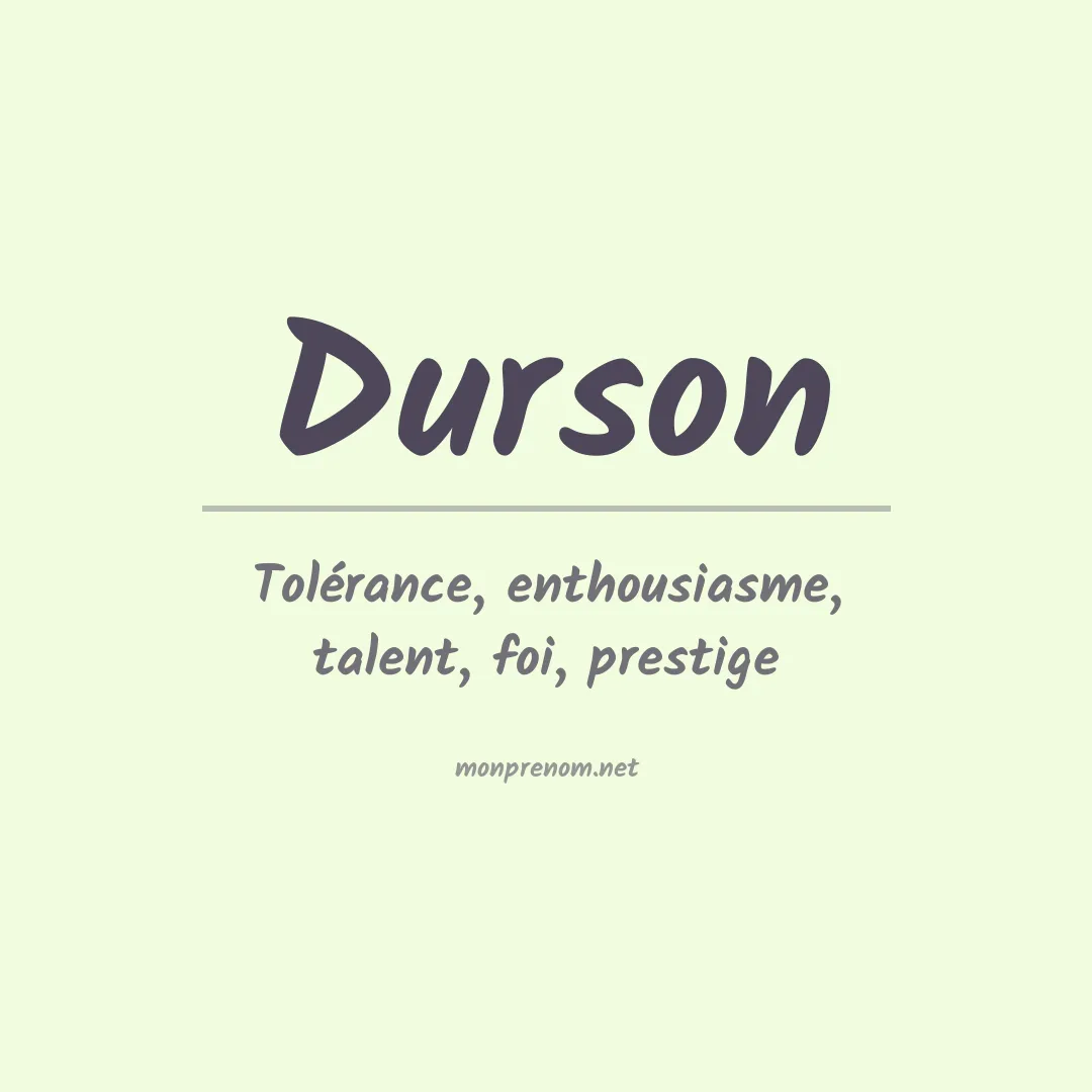 Signification du prénom Durson
