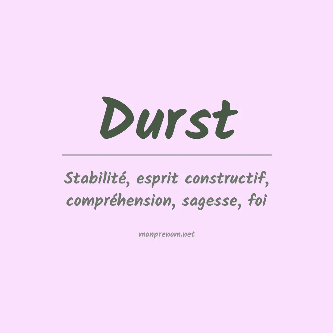 Prénom Durst