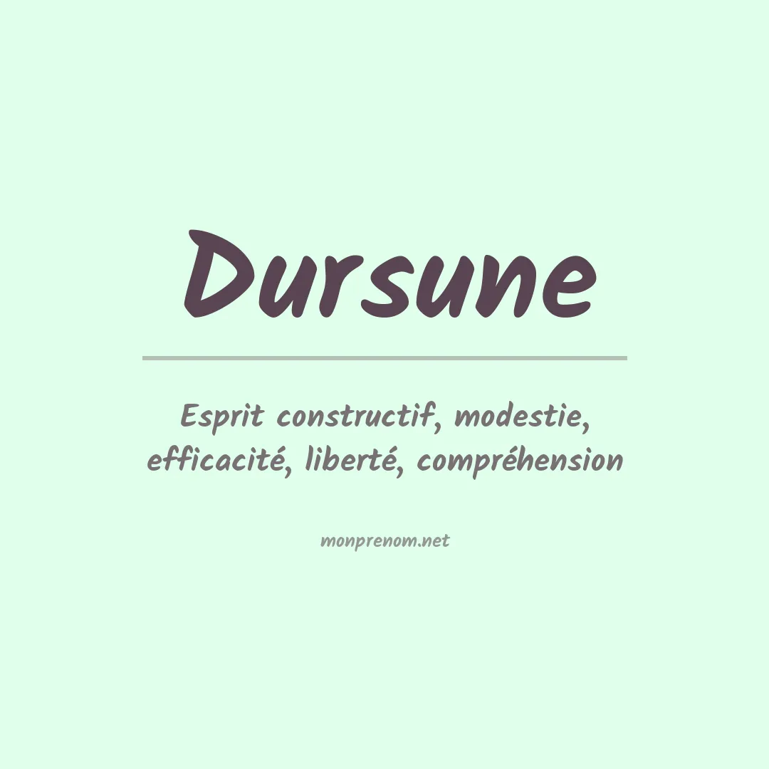 Signification du prénom Dursune