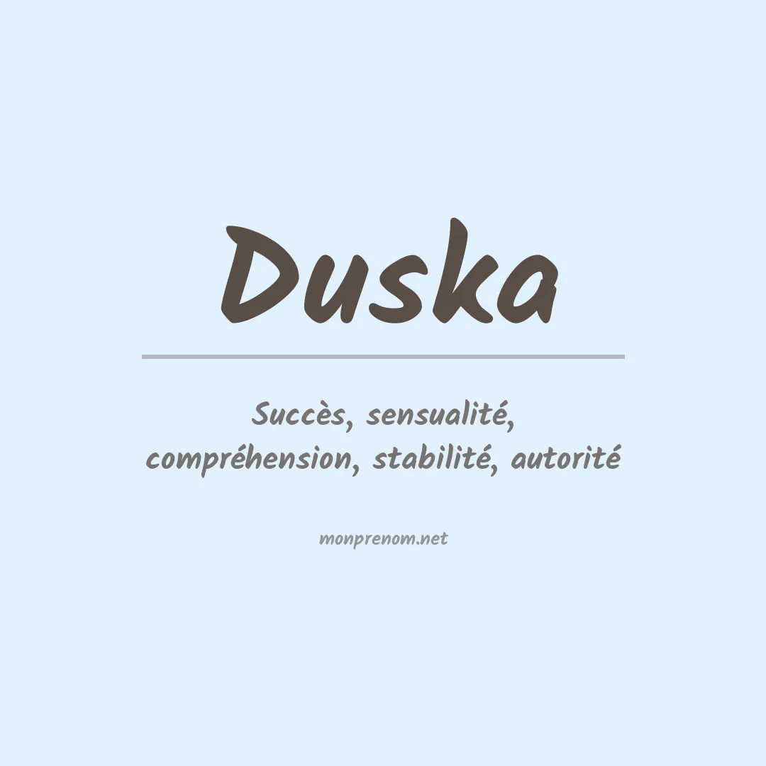 Signification du prénom Duska