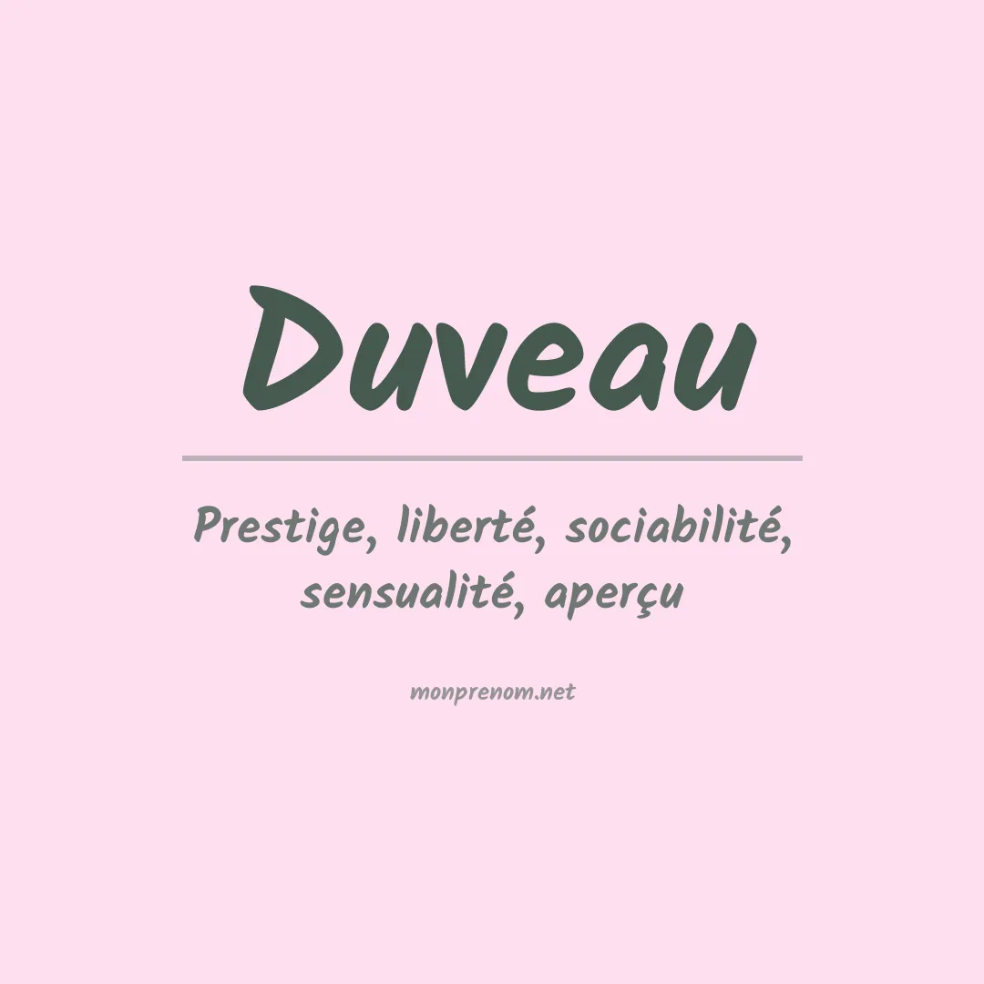 Signification du prénom Duveau