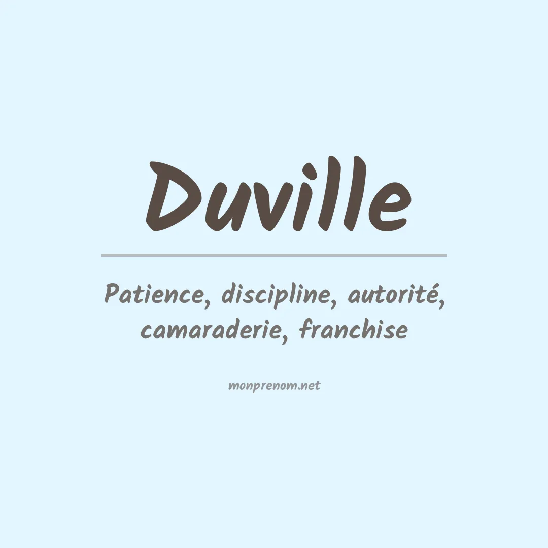 Signification du prénom Duville