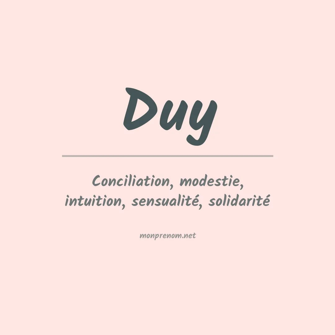 Signification du prénom Duy