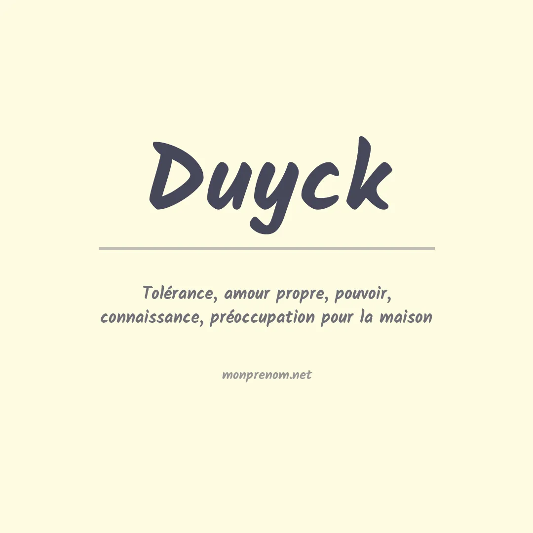 Prénom Duyck
