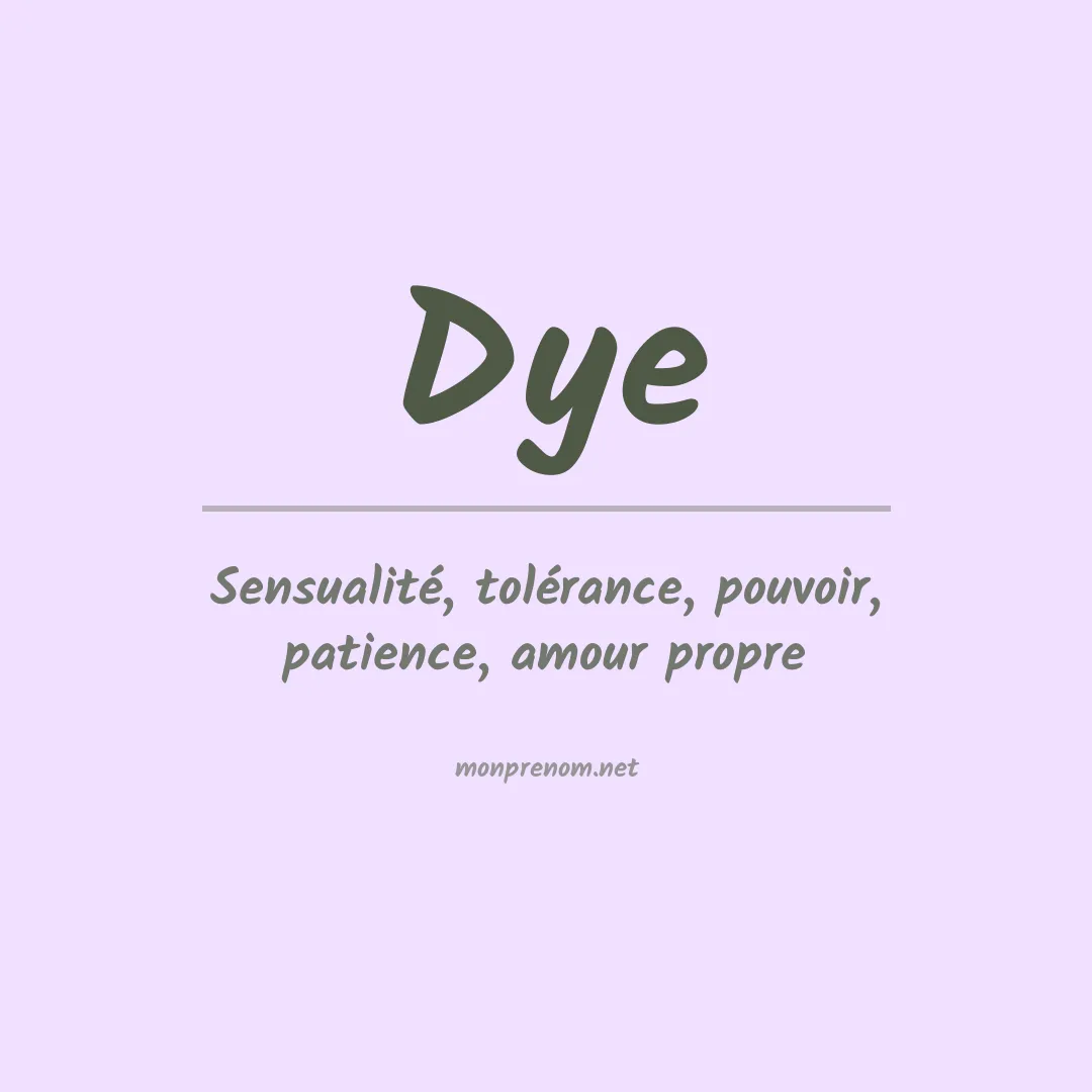 Prénom Dye