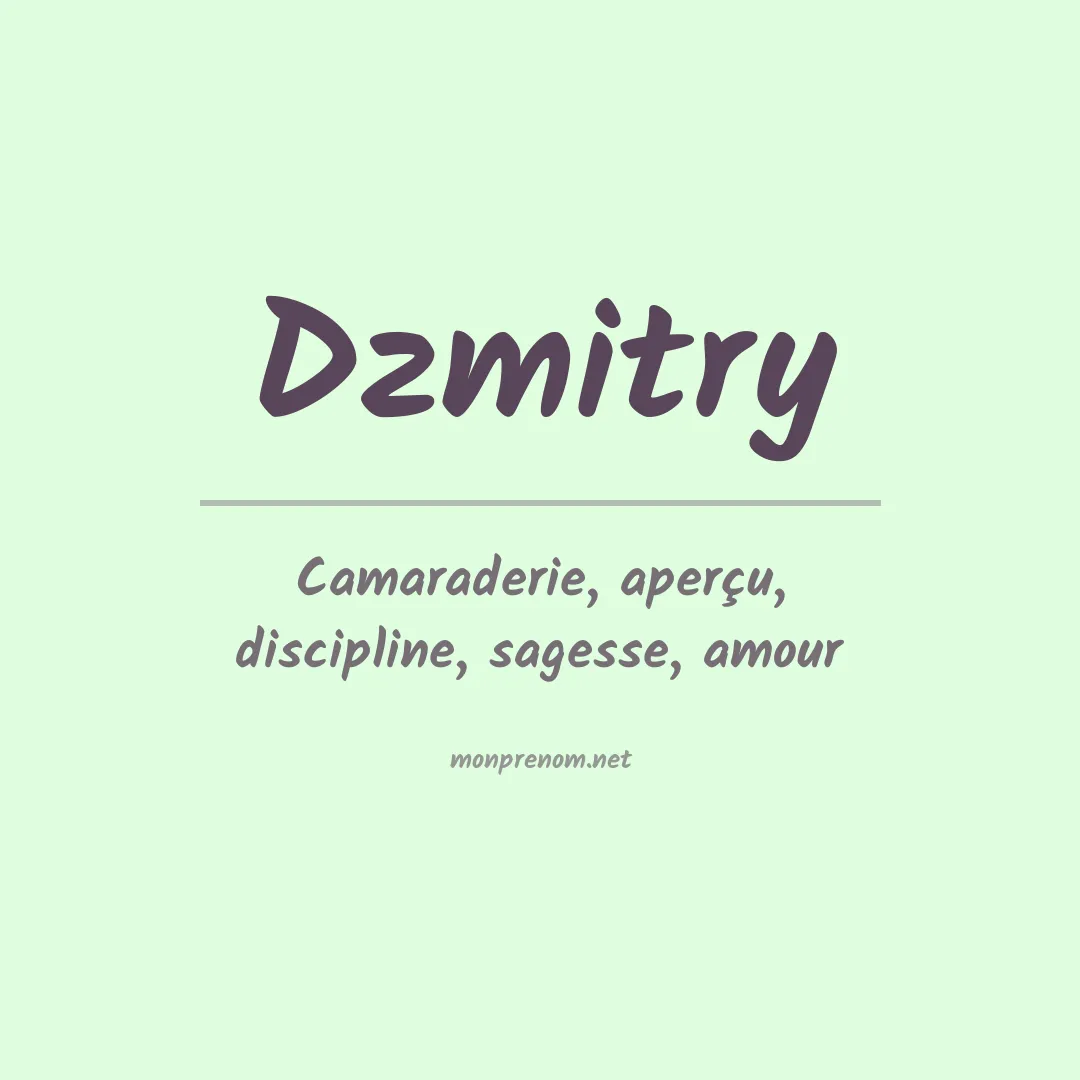 Signification du prénom Dzmitry