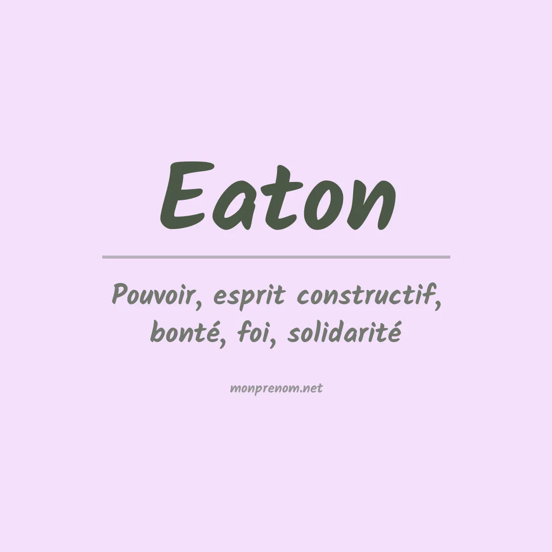 Prénom Eaton