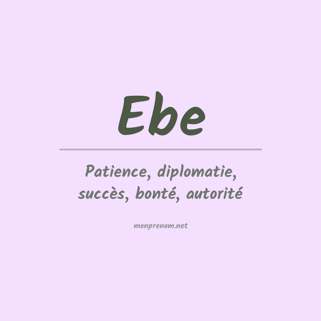 Prénom Ebe