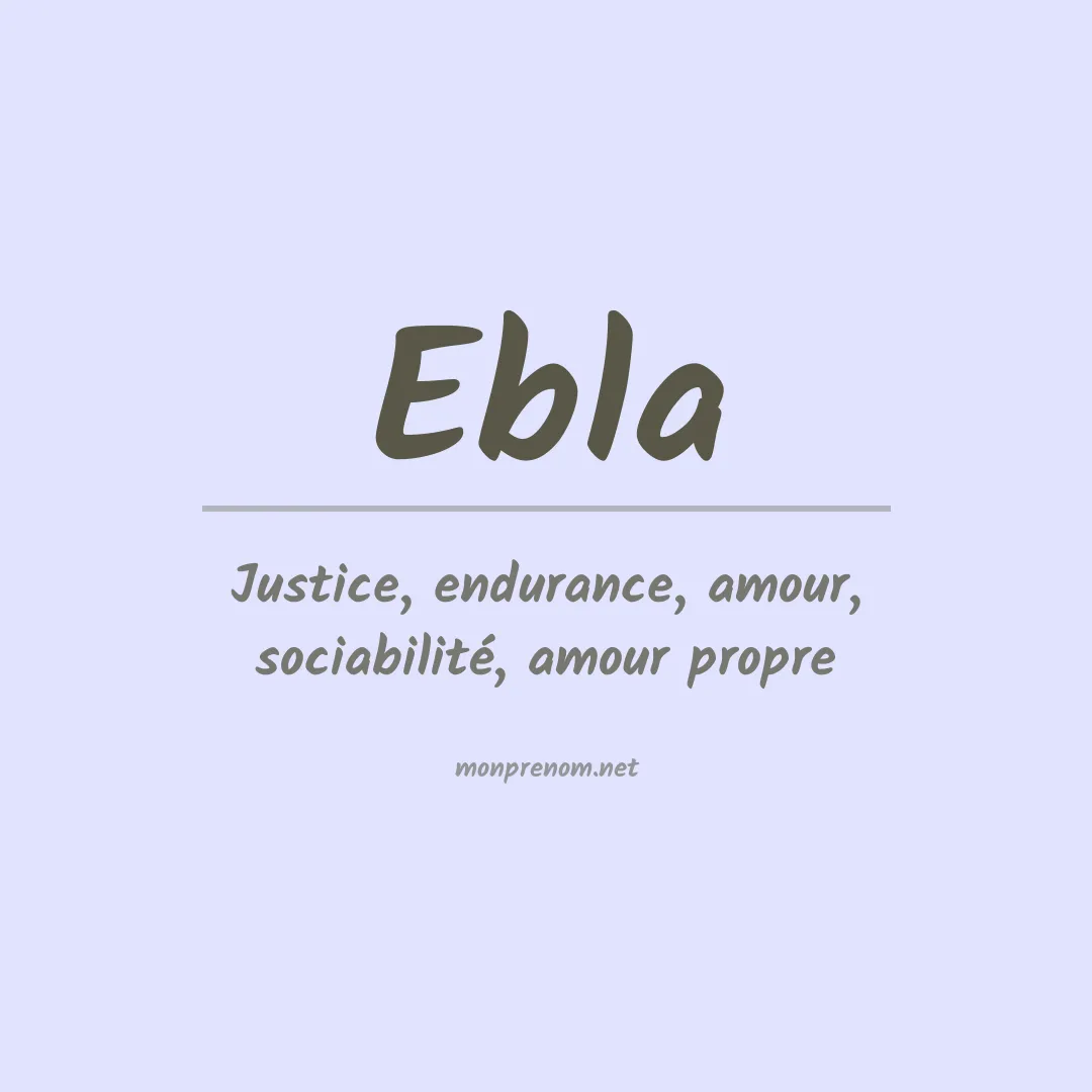 Signification du prénom Ebla