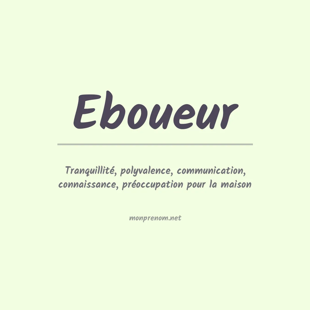 Signification du prénom Eboueur