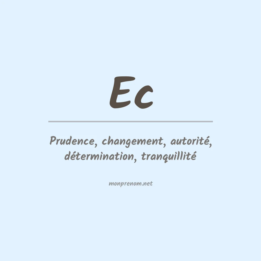 Signification du prénom Ec