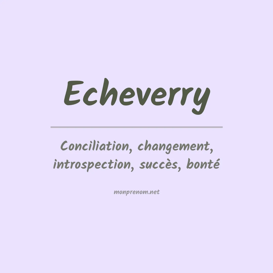 Signification du prénom Echeverry