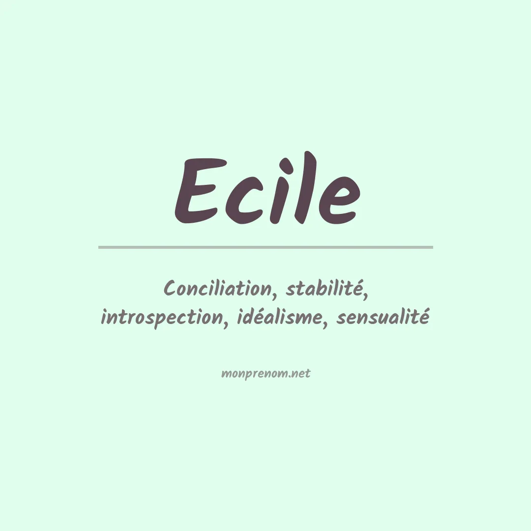 Signification du prénom Ecile